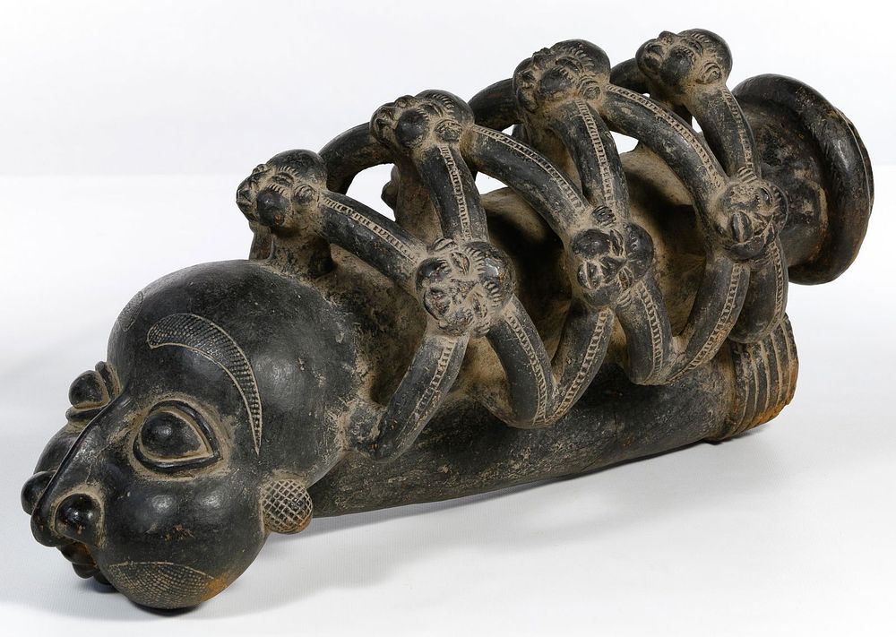 Lot 198: West African Bamileke Clay Pipe Bowl