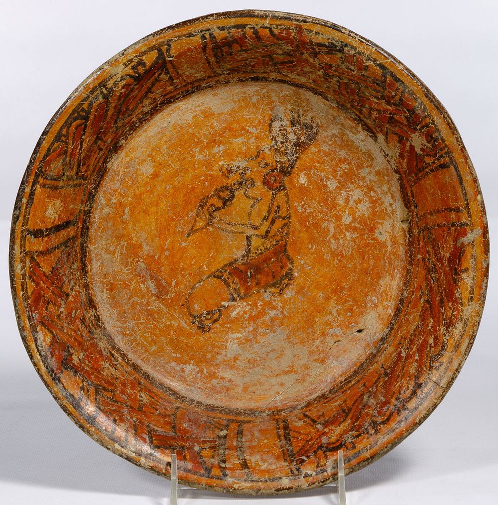 Lot 246: Pre-Columbian Mayan Painted Shallow Bowl