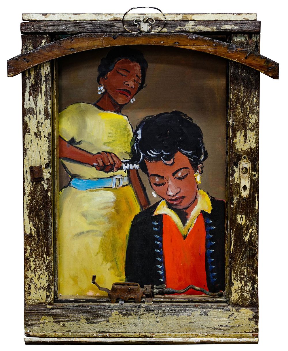 Lot 368: Wayne Manns (American, 20th Century) 'Good Hair, Bad