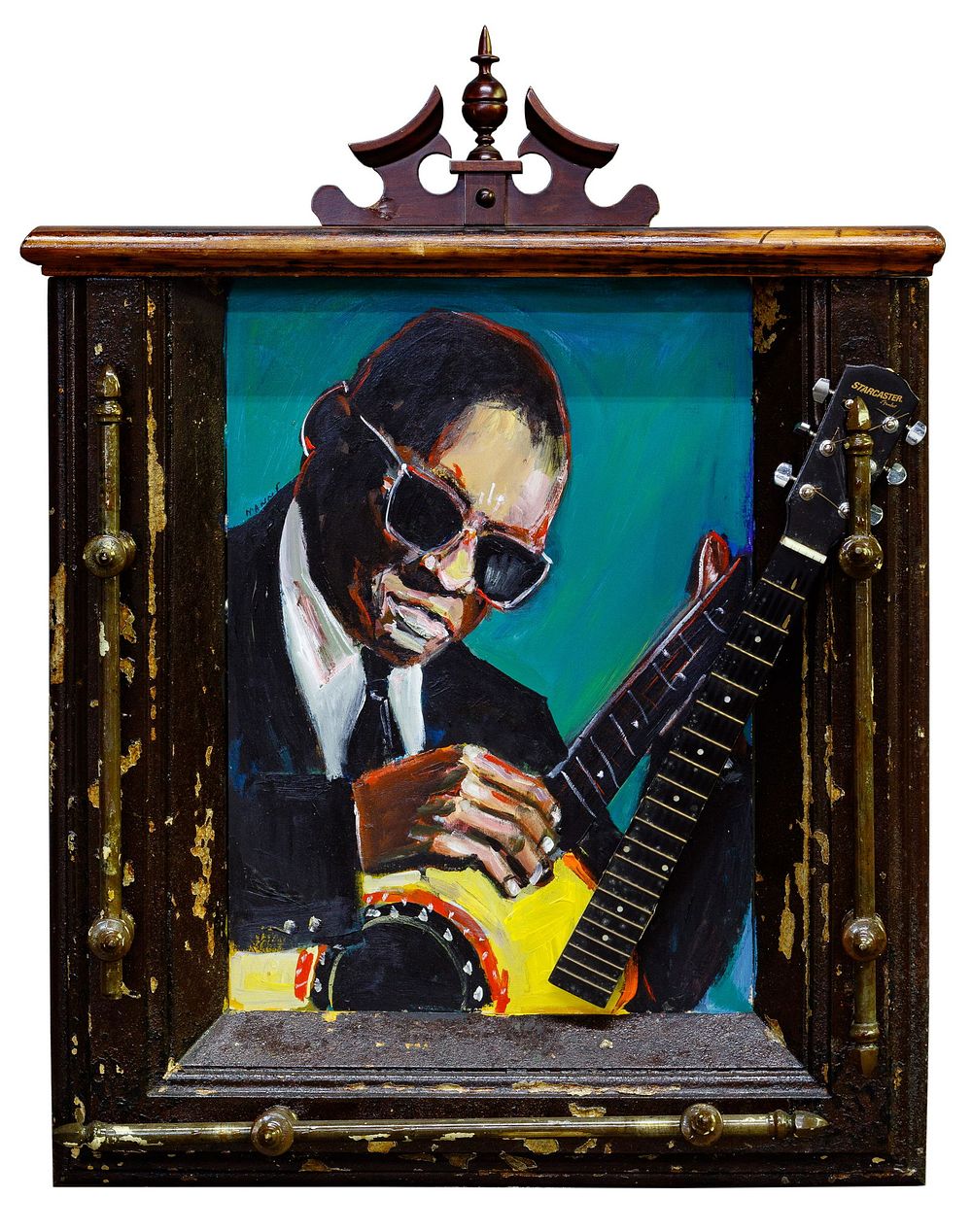 Lot 381: Wayne Manns (American, 20th Century) Acrylic and Found