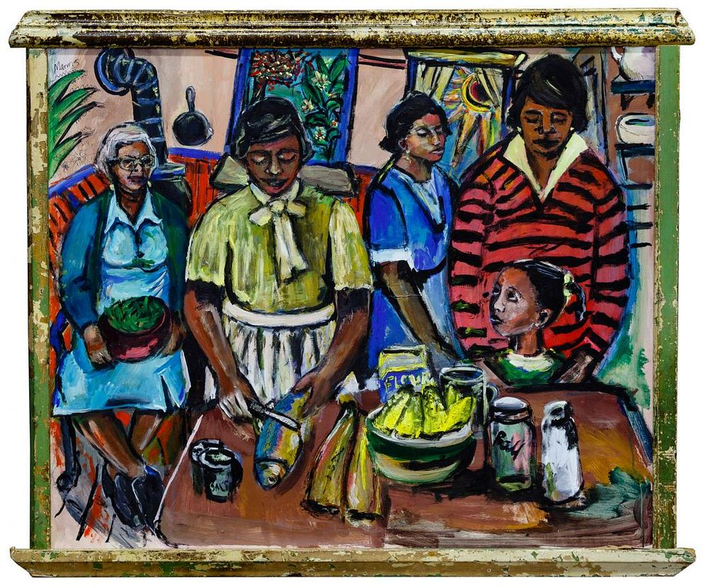 Lot 383: Wayne Manns (American, 20th century) Acrylic and Found