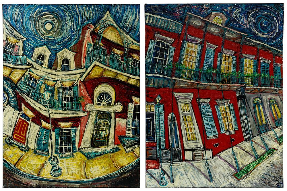 Lot 397: Xianghong Huang (Chinese / American) 'New Orleans' Oils