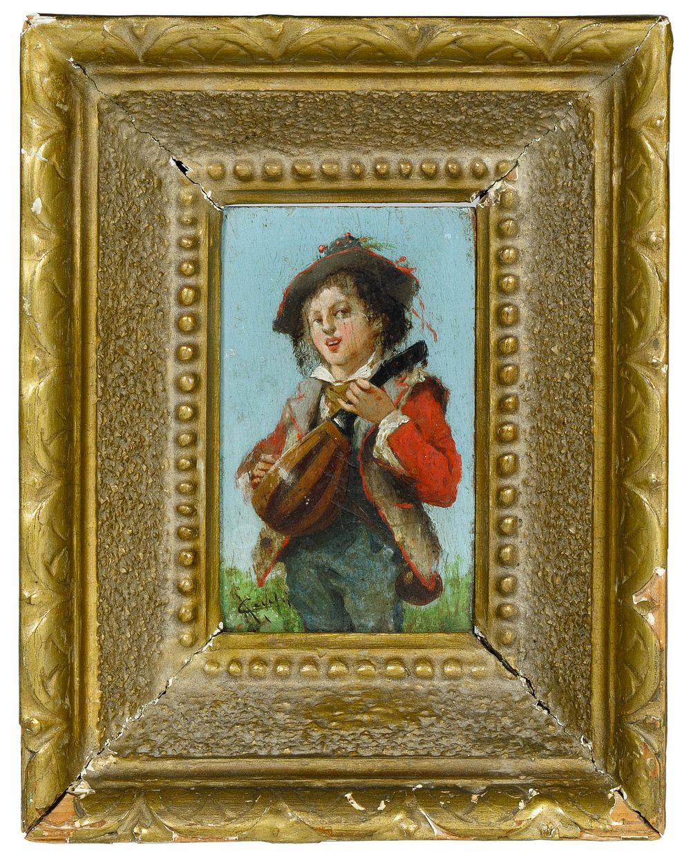 Lot 414: Adriano Cecchi (Italian, 1850-1936) Miniature Oil on