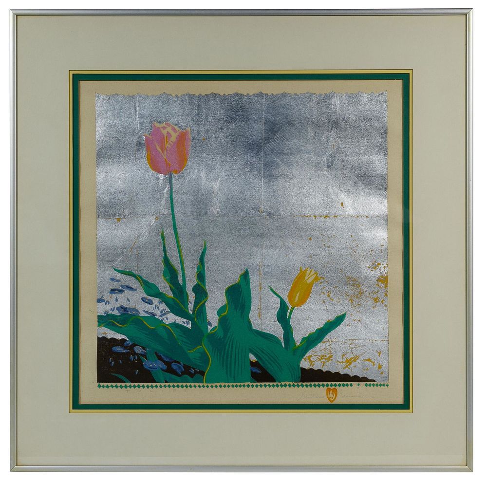 Lot 435: Gustave Baumann (German, 1881-1971) 'Tulips' Woodblock