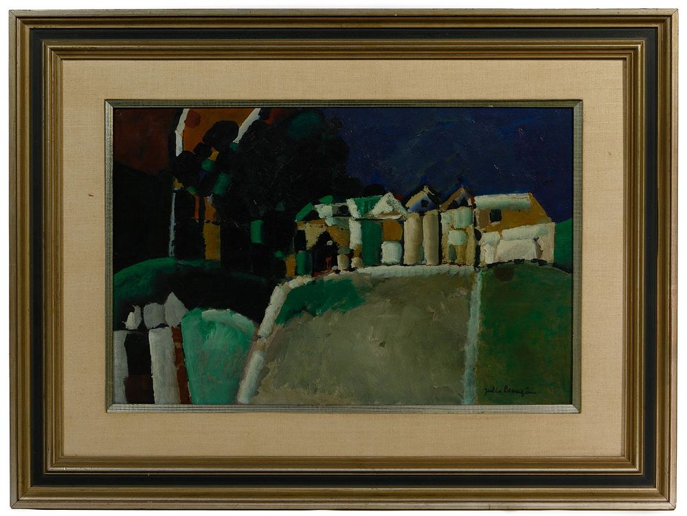 Lot 454: Julio Barragan (Argentine, 1928-2011) Oil on Paper Laid