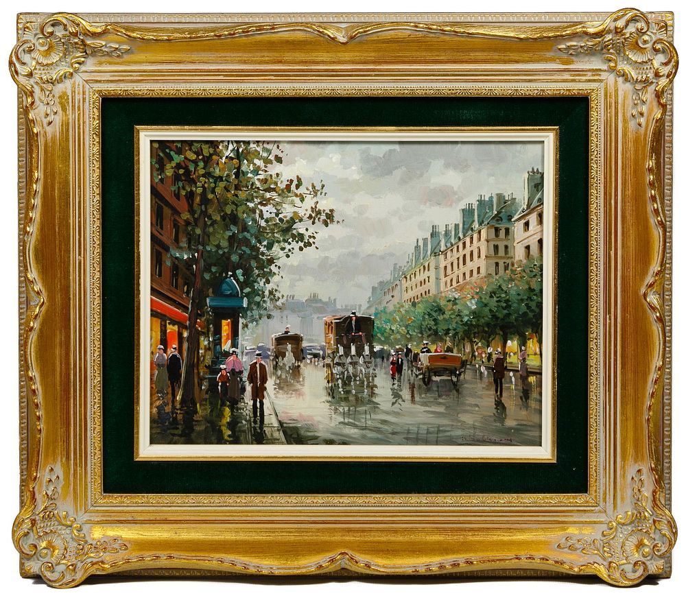 Lot 536: (Style of) Antoine Blanchard Oil on Board