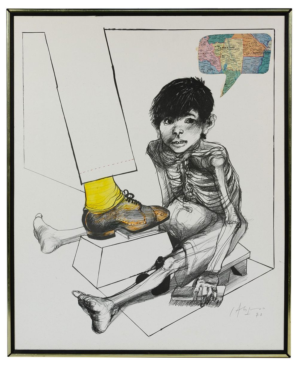 Lot 547: Carlos Alonso (Argentine, b.1929) Mixed Media Work on