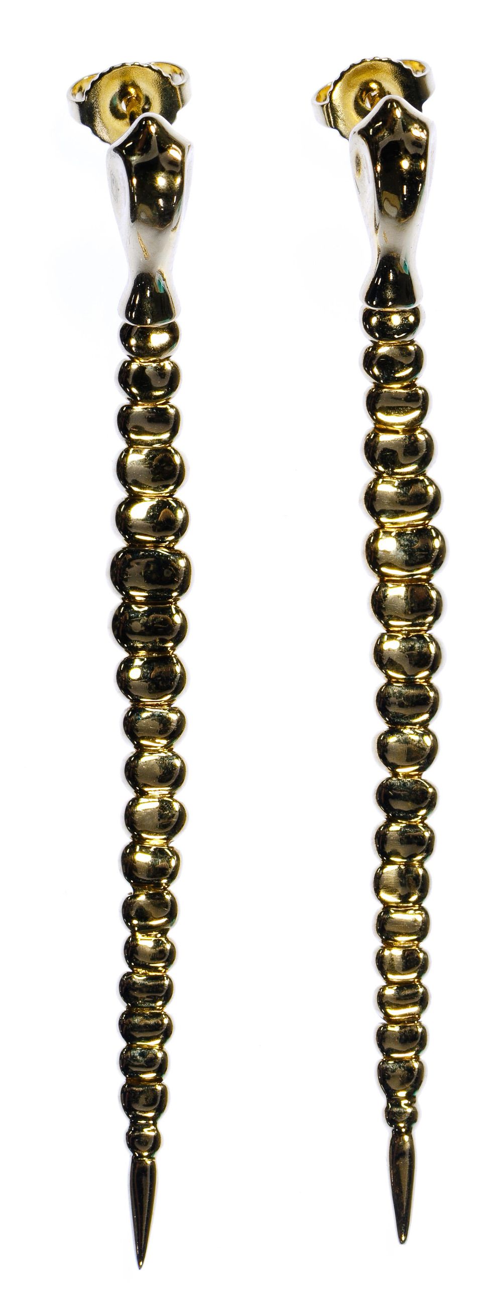 Lot 596: Tiffany & Co 18k Gold 'Snake' Pierced Earrings