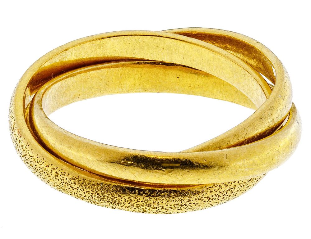 Lot 599: 24k Gold Triple Band Ring