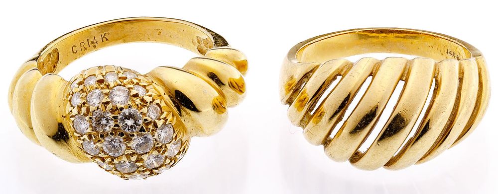 Lot 634: 14k Gold Ring Assortment