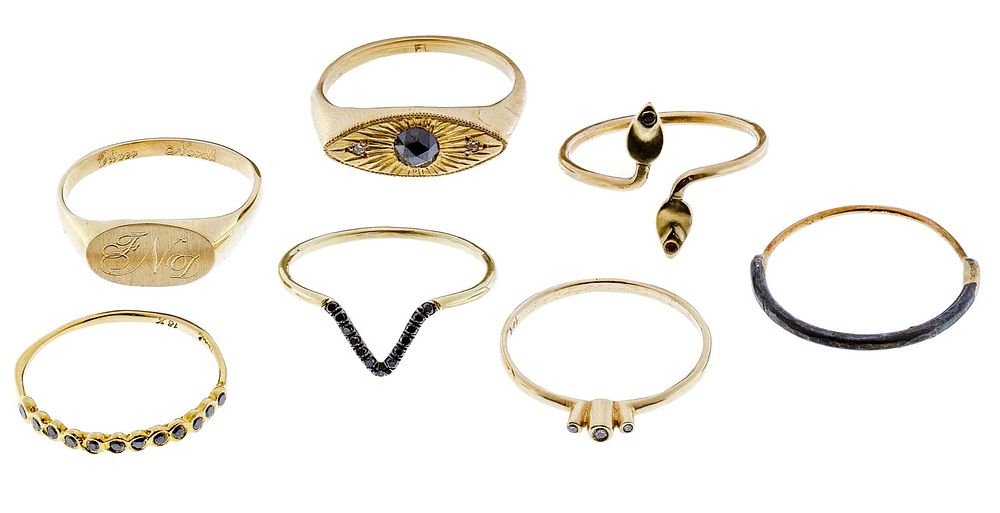 Lot 647: 14k Gold Ring Assortment