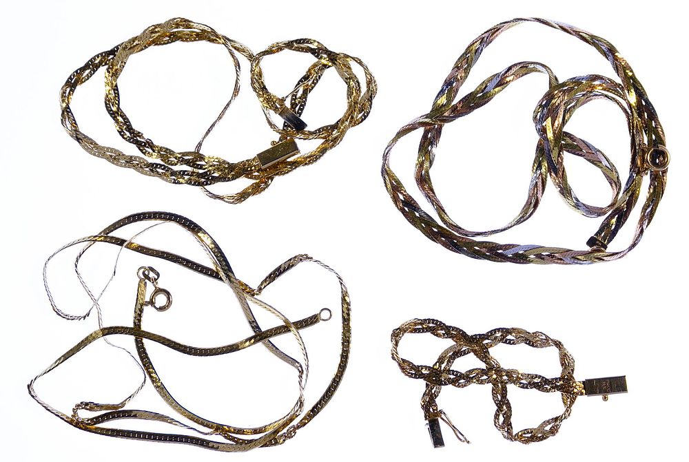 Lot 658: 14k Gold Braided Jewelry Assortment
