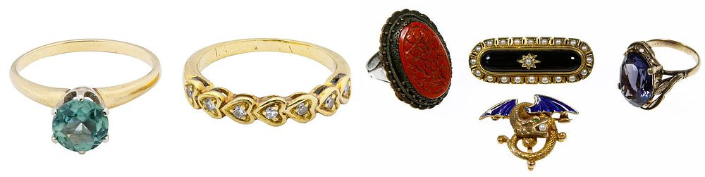 Lot 662: Mixed Gold, Sterling Silver and Costume Jewelry