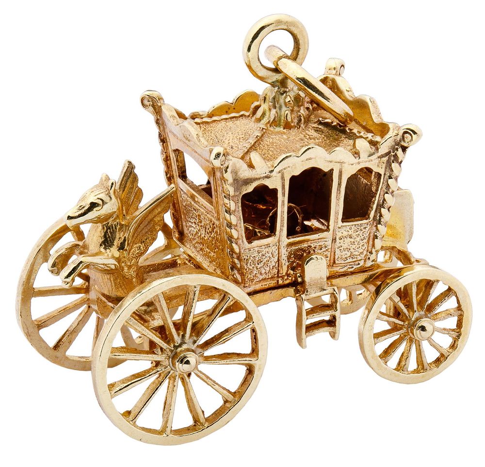 Lot 669: 14k Gold Carriage Charm