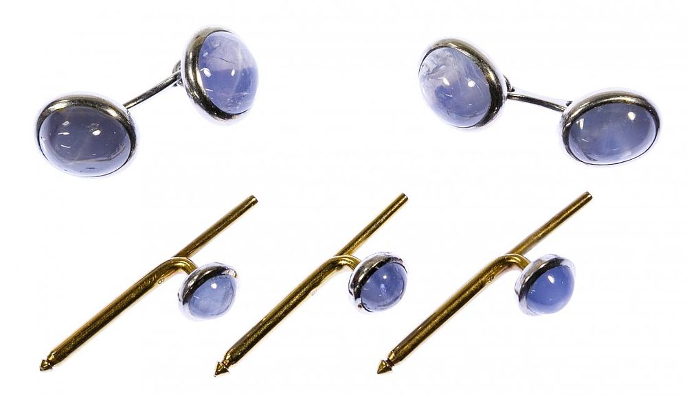 Lot 687: Platinum, 14k Yellow Gold and Blue Star Sapphire