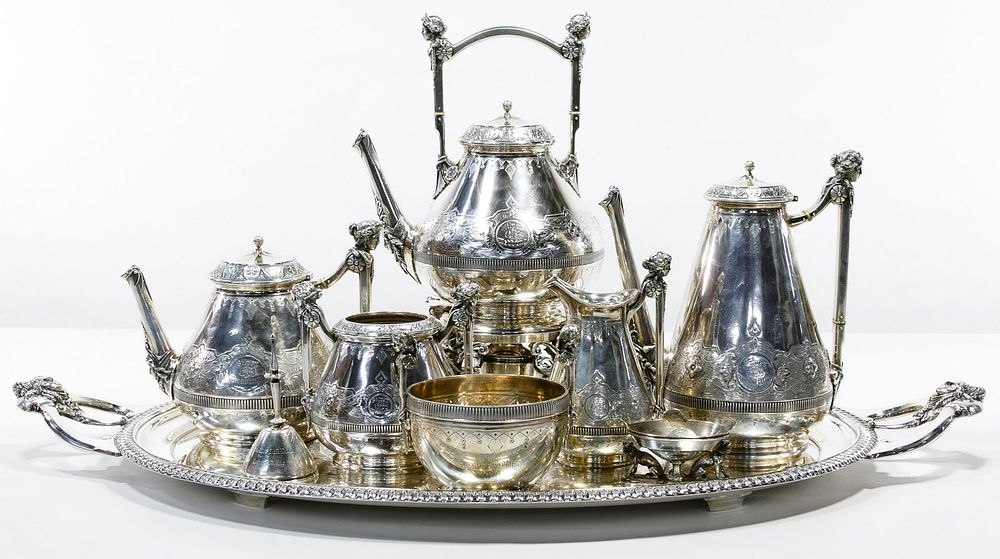 Lot 717: Gorham Sterling Silver Beverage Service