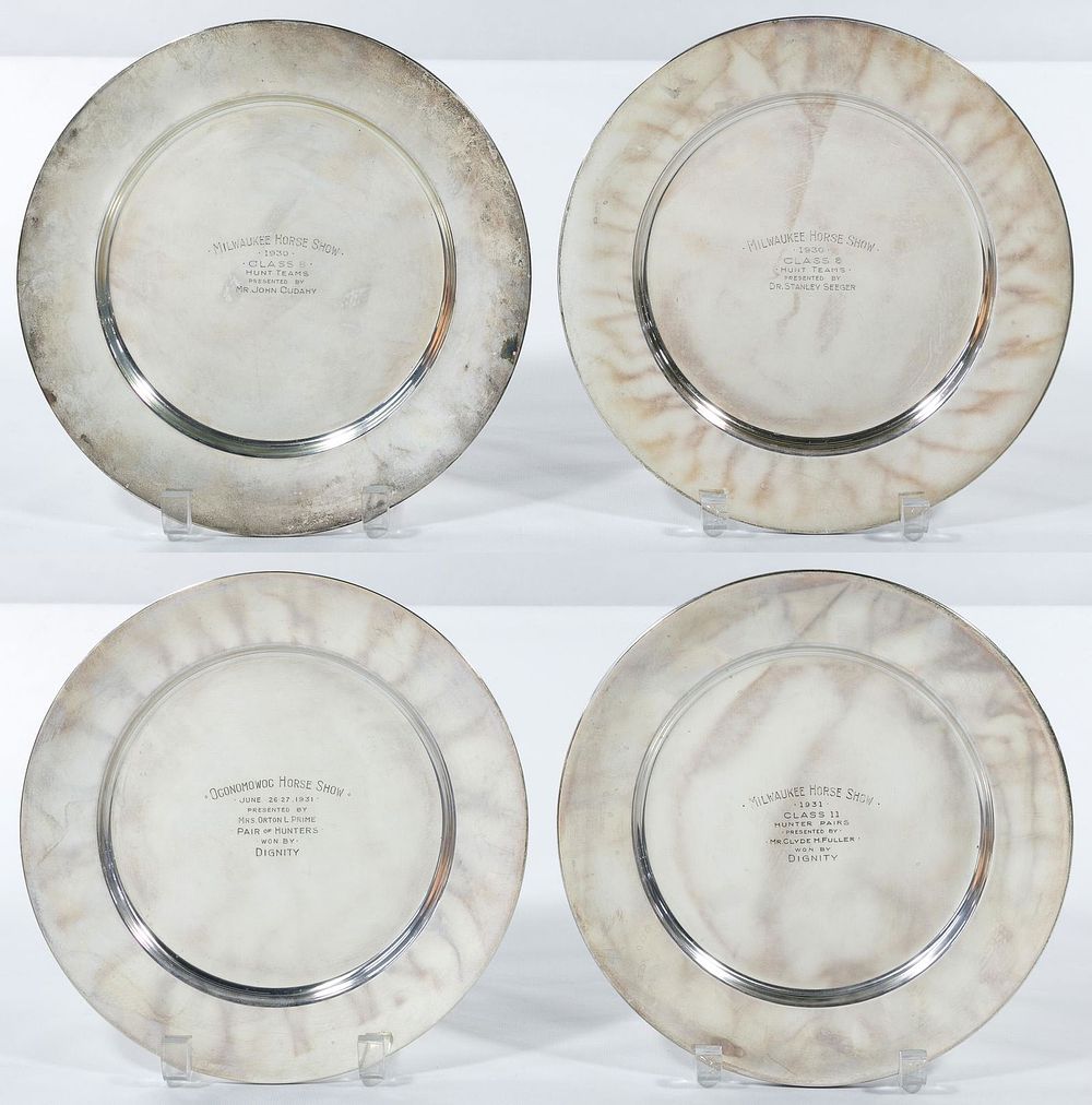 Lot 722: Watson Company Sterling Silver 'Horse Show' Award Plate
