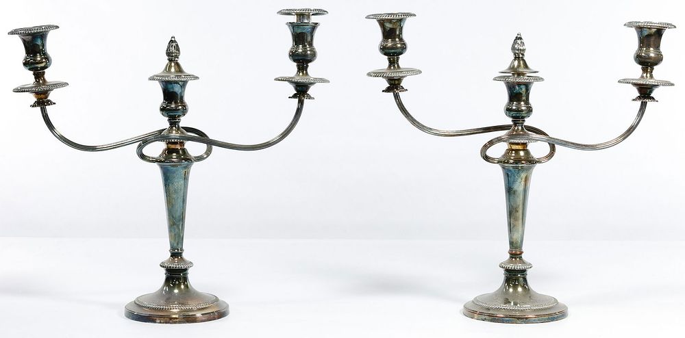 Lot 733: Ellis-Barker Silver Company Silver-Plated Candelabras