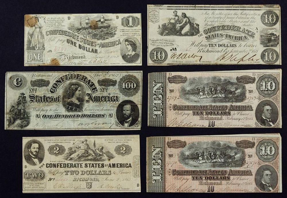 Lot 736: Confederate Currency Assortment