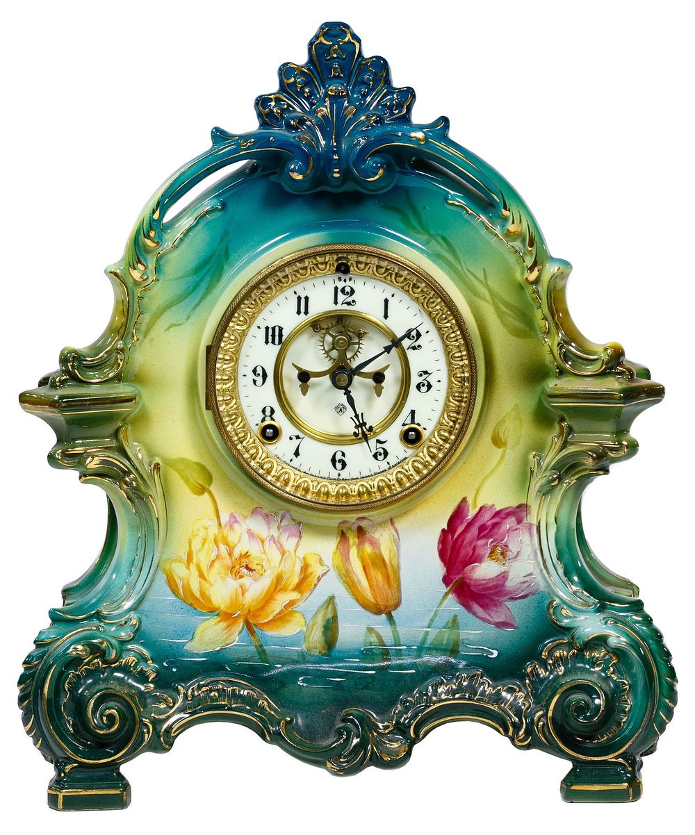 Lot 161: German Royal Bonn Porcelain Clock