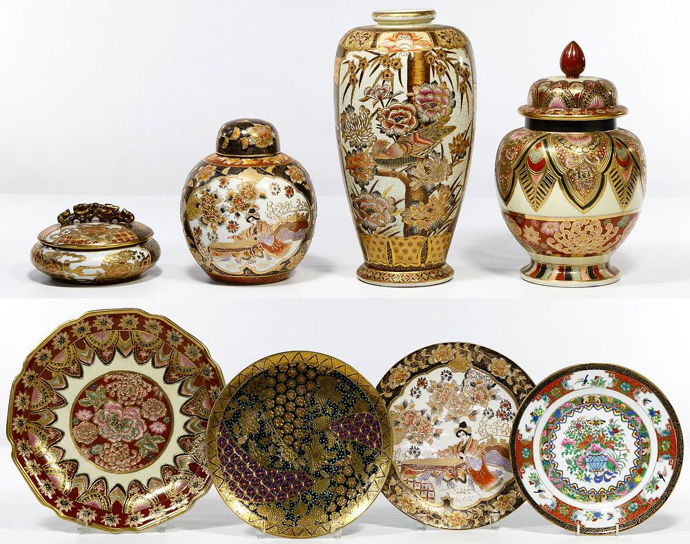 Lot 169: Asian Satsuma Style Porcelain Assortment