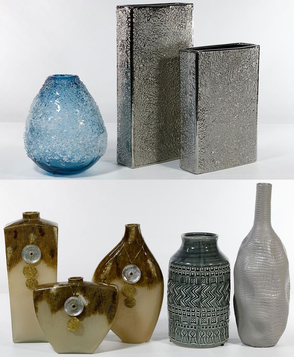 Lot 186: Glass and Pottery Vase Assortment