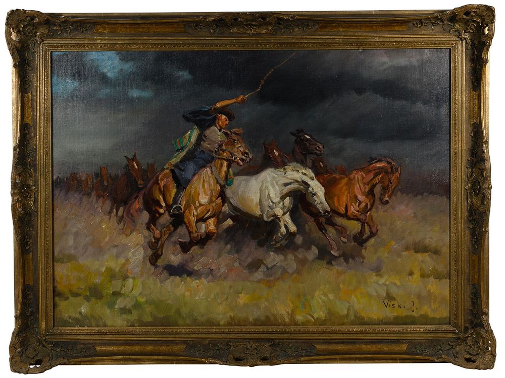 Lot 257: Janos Viski (Hungarian, 1891-1987) Oil on Canvas