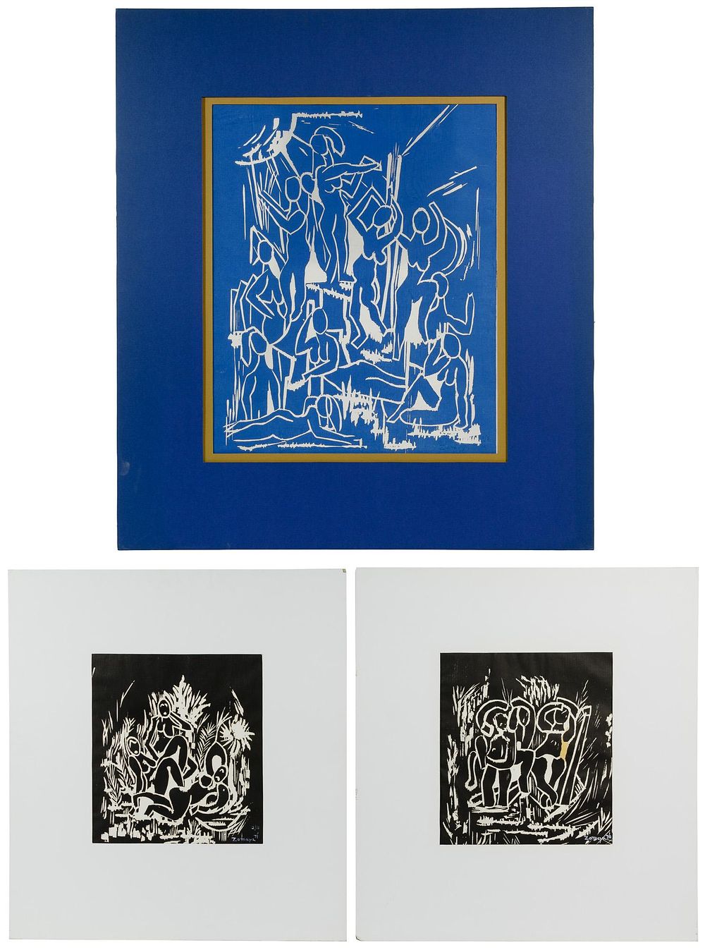 Lot 289: Zomaya (American, 20th Century) Woodblock Prints