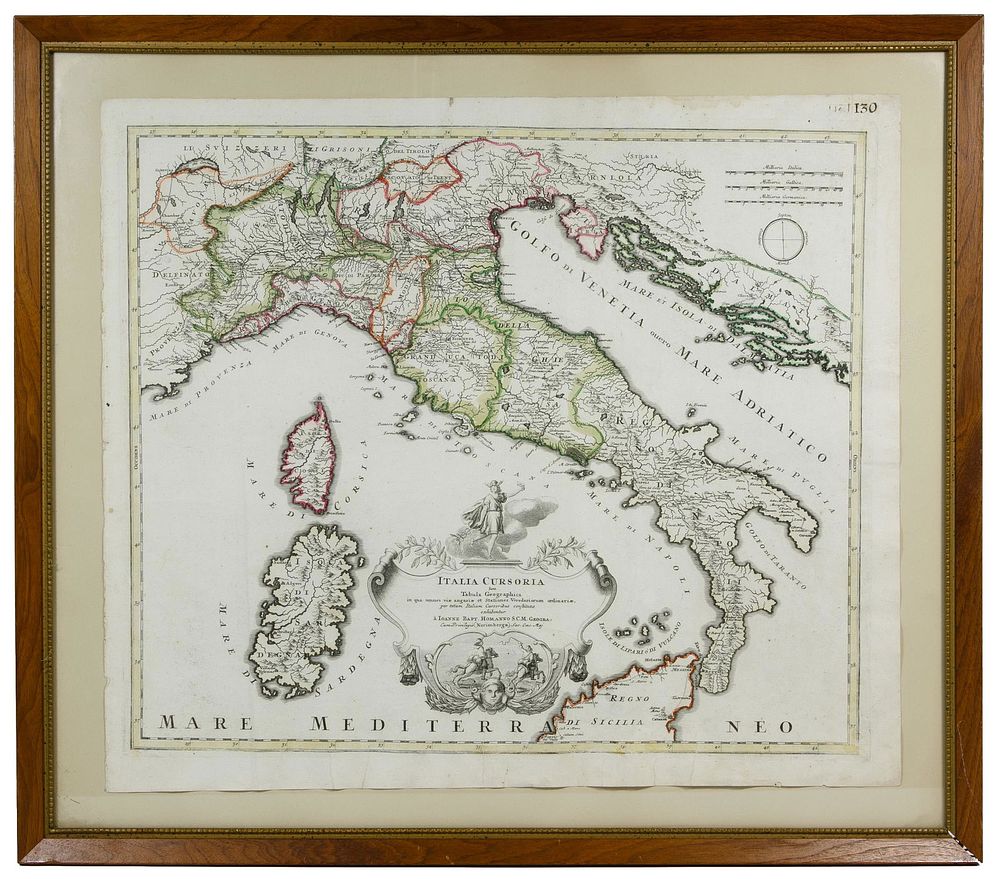 Lot 362: Johan Baptiste Homann (Italian) Cursoria Map