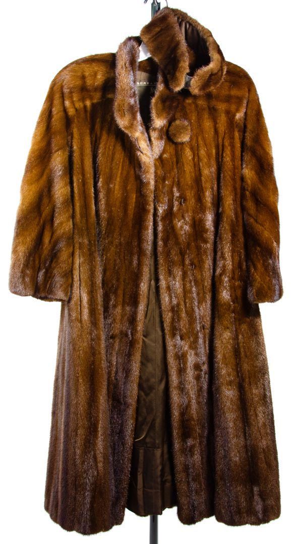 Lot 446: Neiman Marcus Brown Mink Coat and Head Band