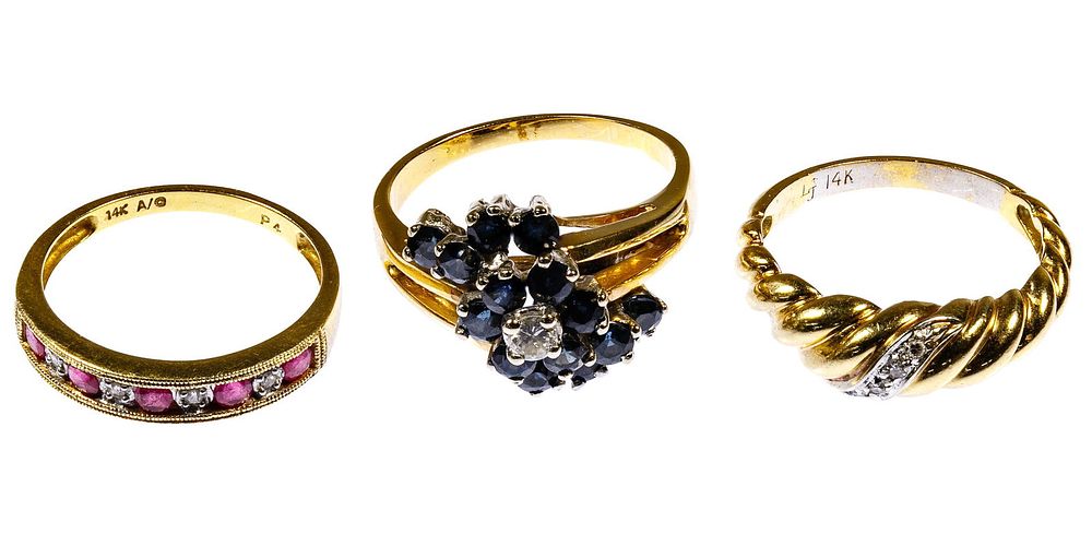 Lot 468: 14k Gold Ring Assortment
