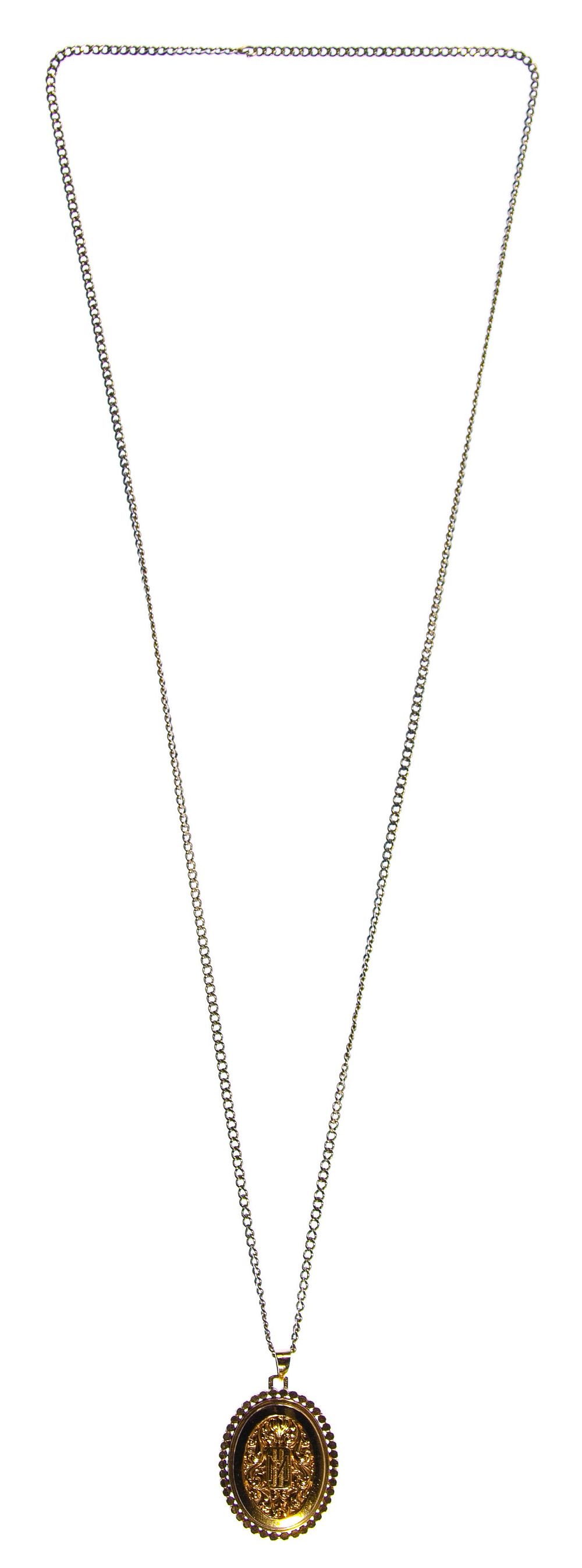 Lot 512: 18k Gold Locket Pendant and 9k Necklace