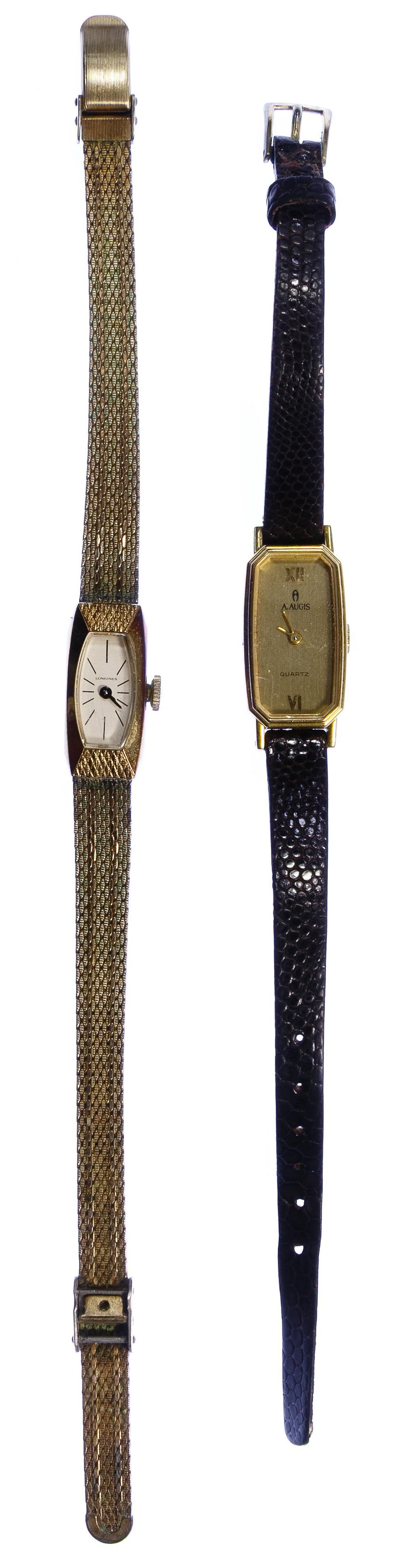 Lot 522: A Augis 18k Gold Case Wrist Watch