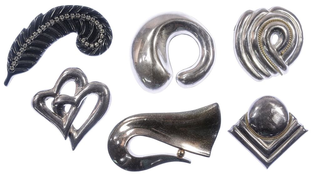 Lot 537: Sterling Silver Pin Assortment