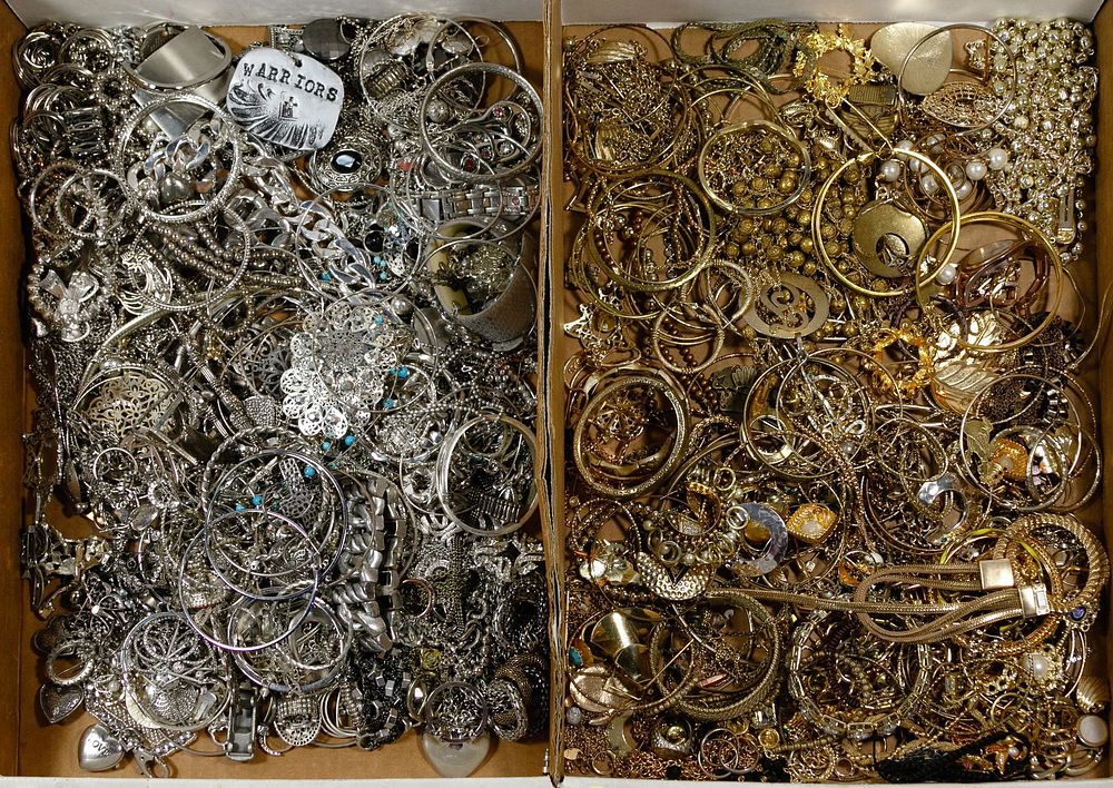 Lot 547: Gold-tone and Silver-tone Costume Jewelry Assortment