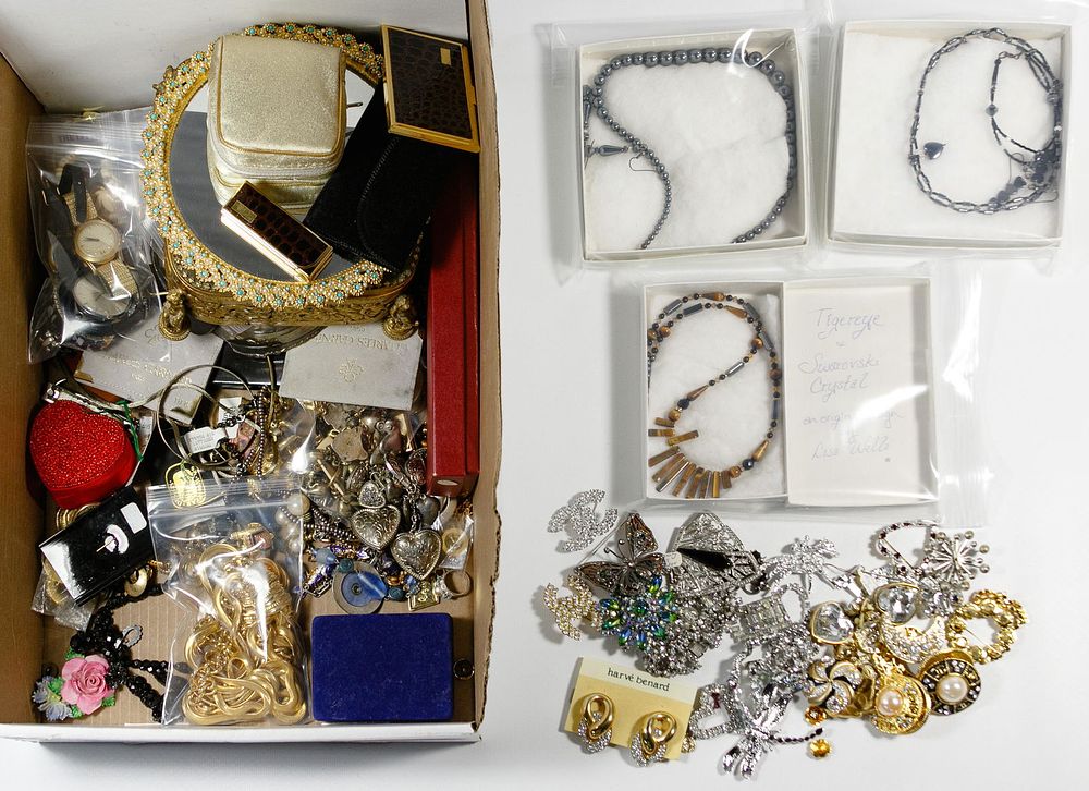 Lot 548: Rhinestone, Watch and Costume Jewelry Assortment