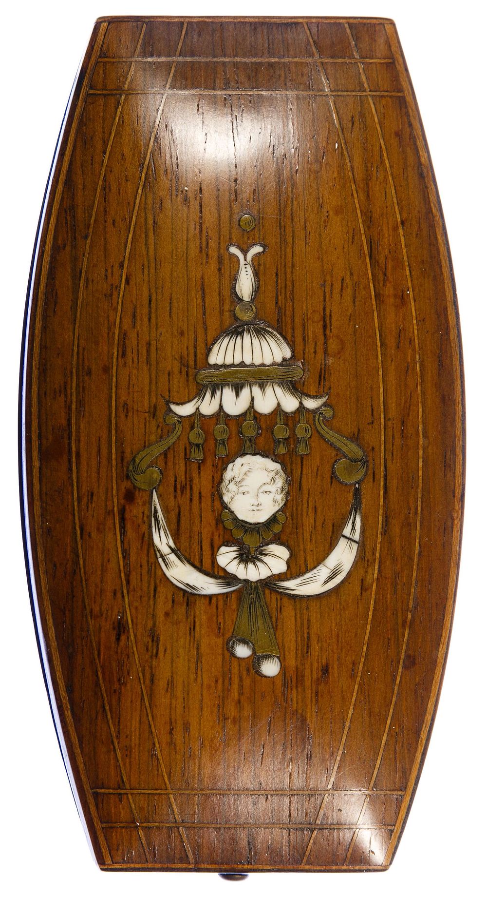 Lot 566: Victorian Gold Gilt Sewing Kit in Marquetry Case