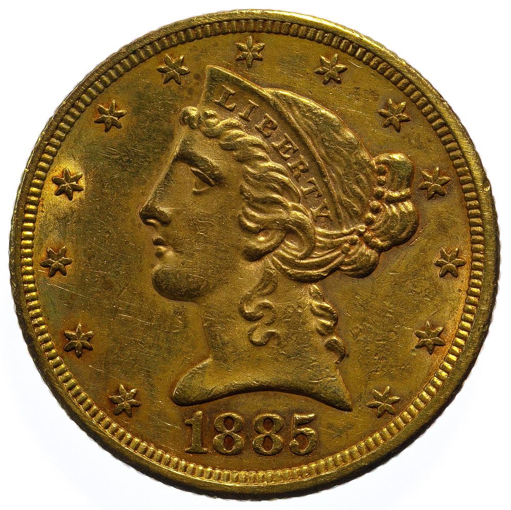 Lot 578: 1885 $5 Gold