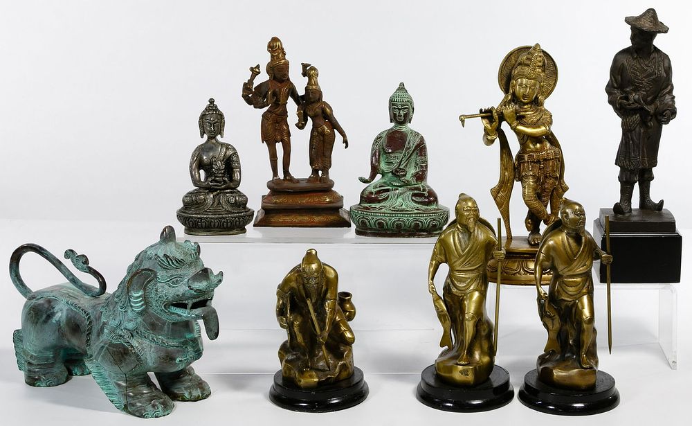 Lot 173: Asian Metal Statue Assortment