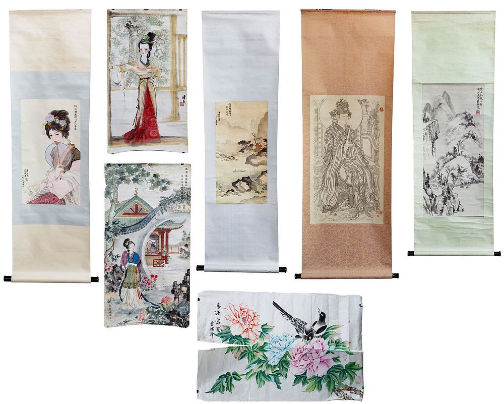 Lot 175: Asian Pictorial Scroll Assortment
