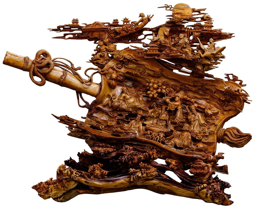 Lot 184: Asian Carved Wood Sculpture