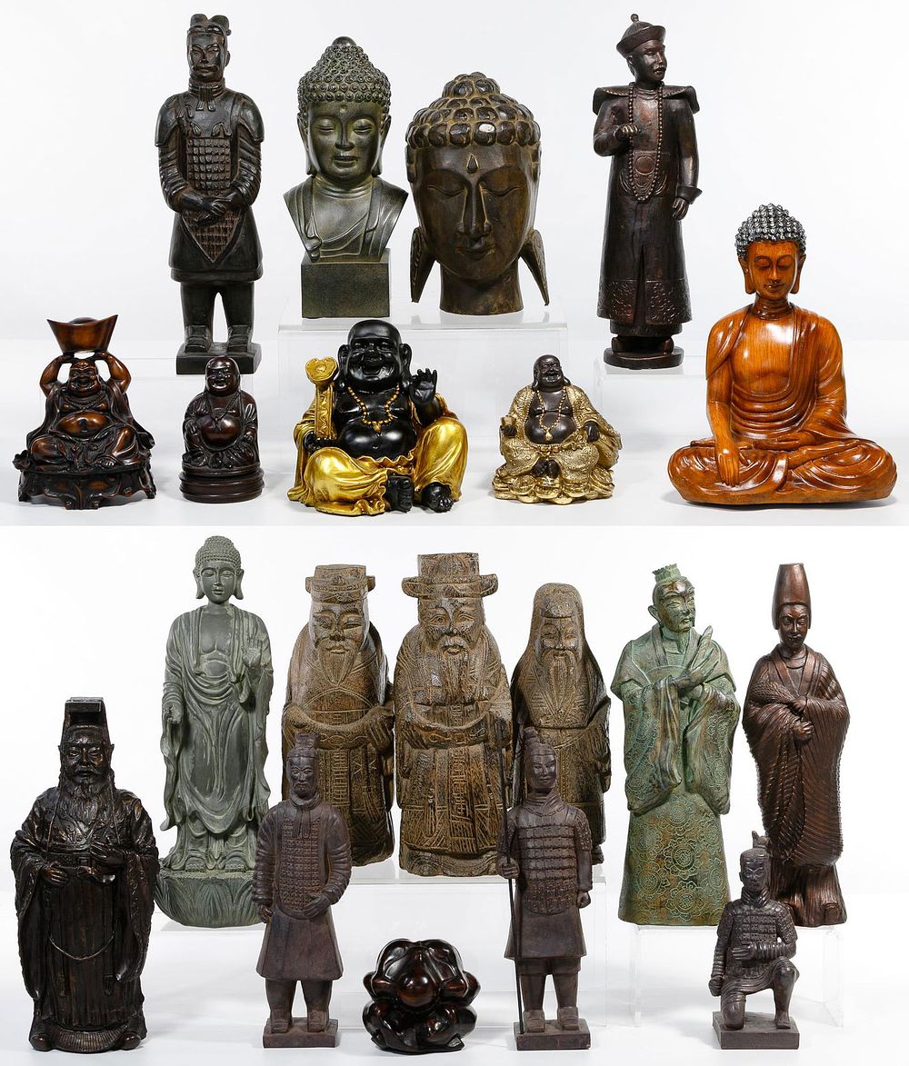Lot 195: Asian Wood Figurine Assortment