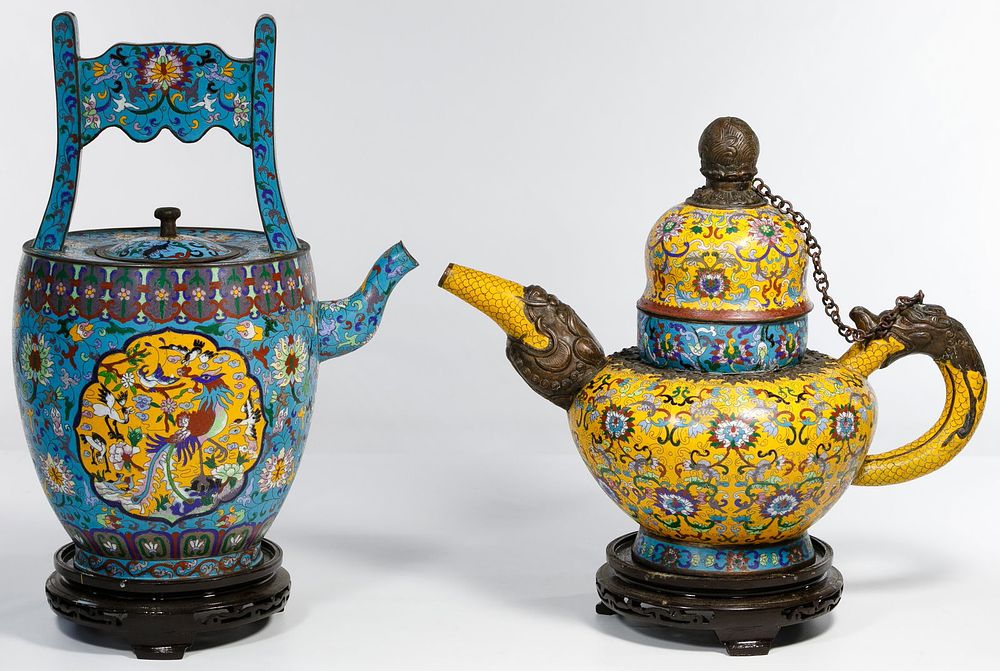 Lot 201: Chinese Cloisonne Kettles