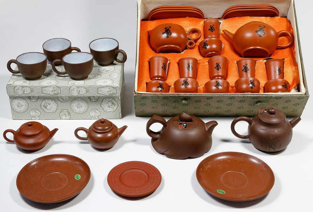 Lot 215: Chinese Yixing Zisha Pottery Tea Set Assortment