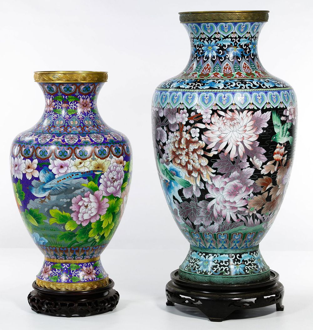 Lot 216: Cloisonne Vases