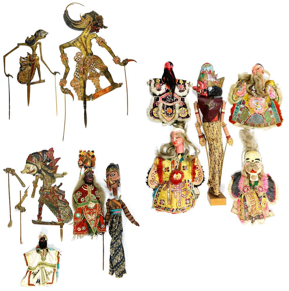 Lot 220: Indonesian Shadow Puppet and Chinese Hand Puppet