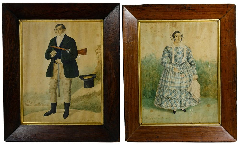 Lot 248: I. G. Green (American, 19th Century) Watercolor and