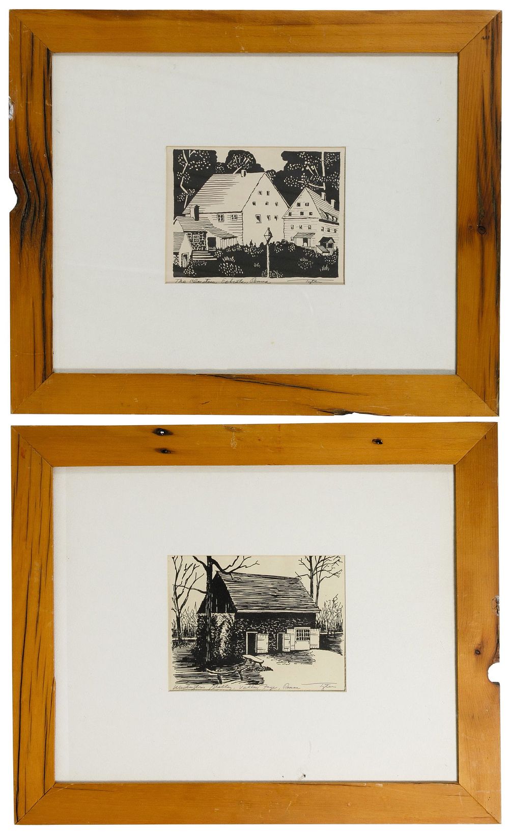 Lot 286: Unknown Artist (American, 20th Century) Linocut Prints