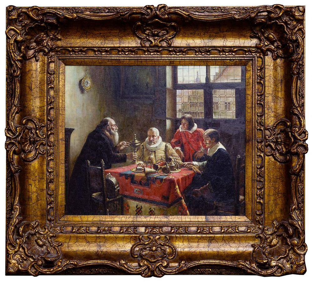 Lot 308: J. Phillips (European, 20th Century) Oil on Canvas