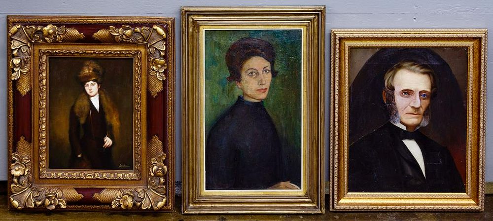 Lot 315: Oil on Canvas Portrait Assortment